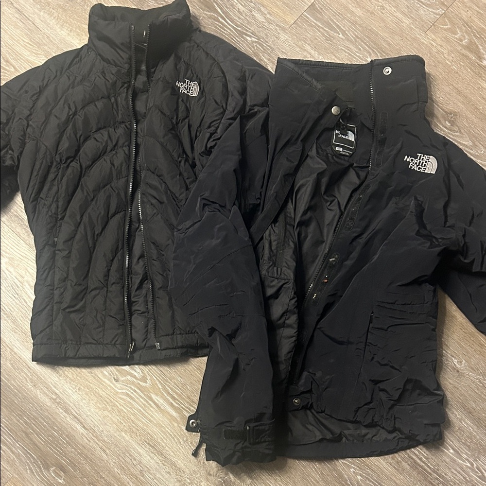 The North Face Quilted and Shell Black Jackets